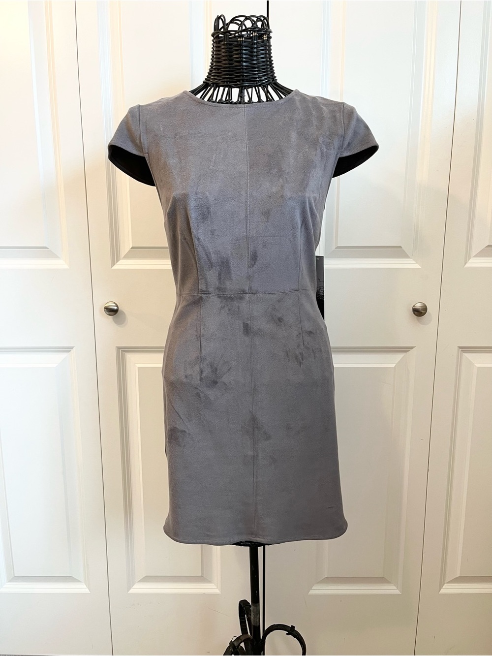 NWT Kensie Gray Short-Sleeve Sheath Mini Dress